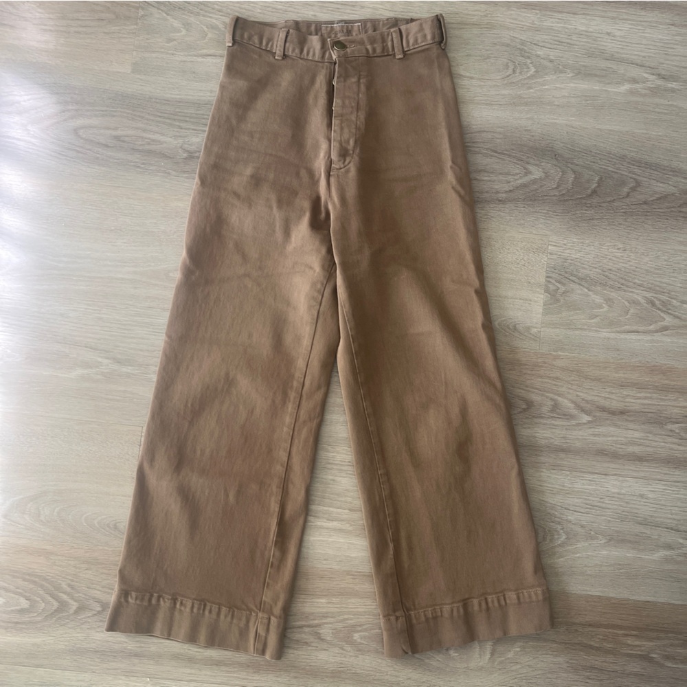 The Great high waisted ankle jean/pant over dyed brown. Size 25